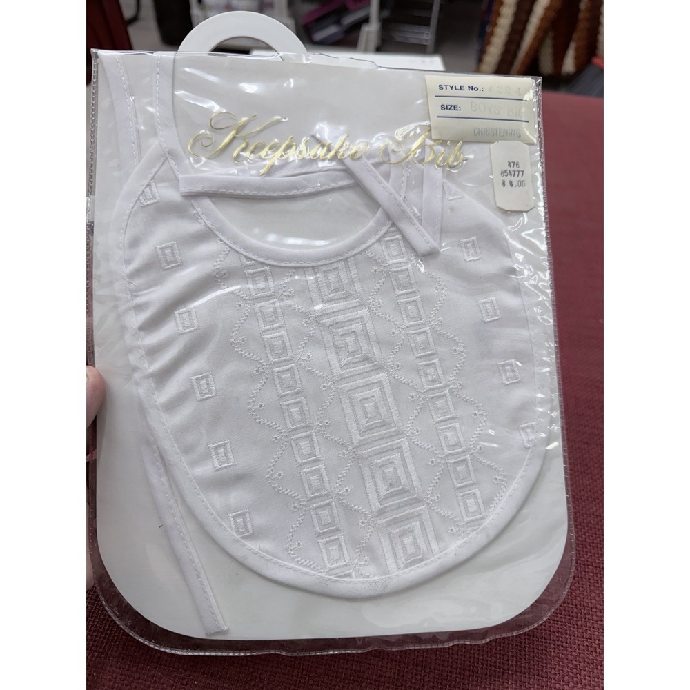 New Vintage Boysโ Christening Bib